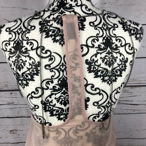 Chain strappy back Sheer Flowy Tank Small - Picture 6 of 11